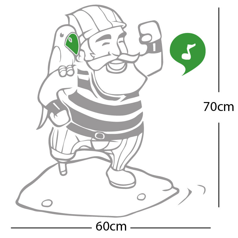 one legged pirate wall sticker