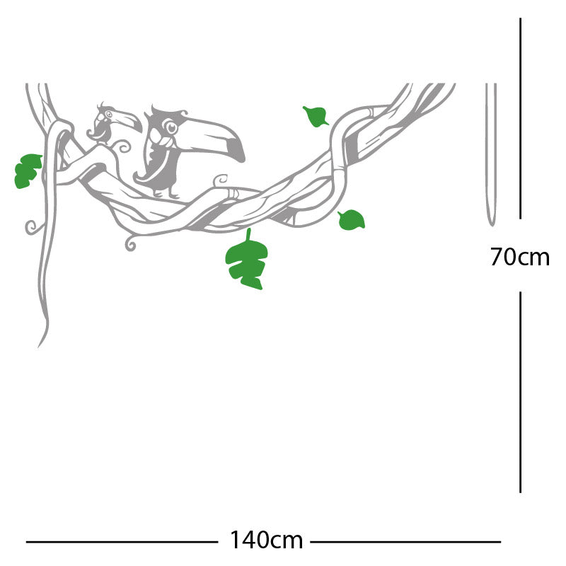toucan in tree wall sticker