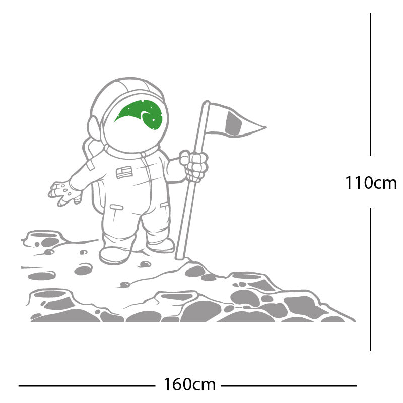 space man on the moon wall sticker