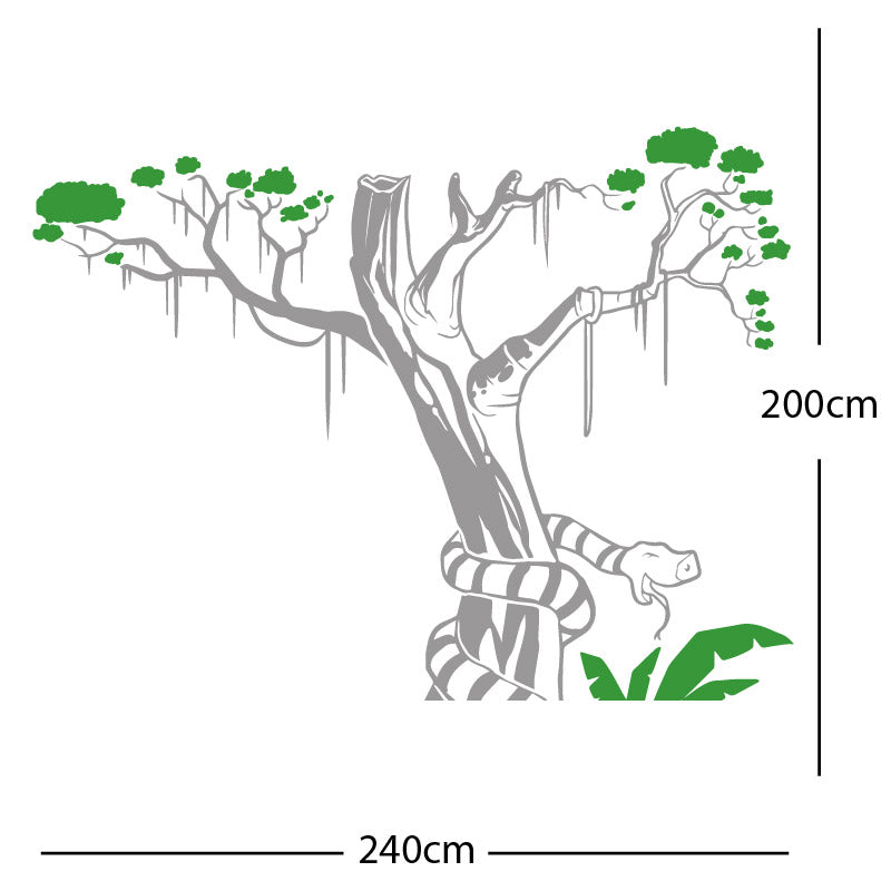 large tree with snake wall sticker