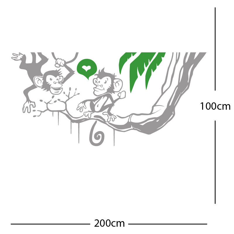 monkey in tree funny wall sticker