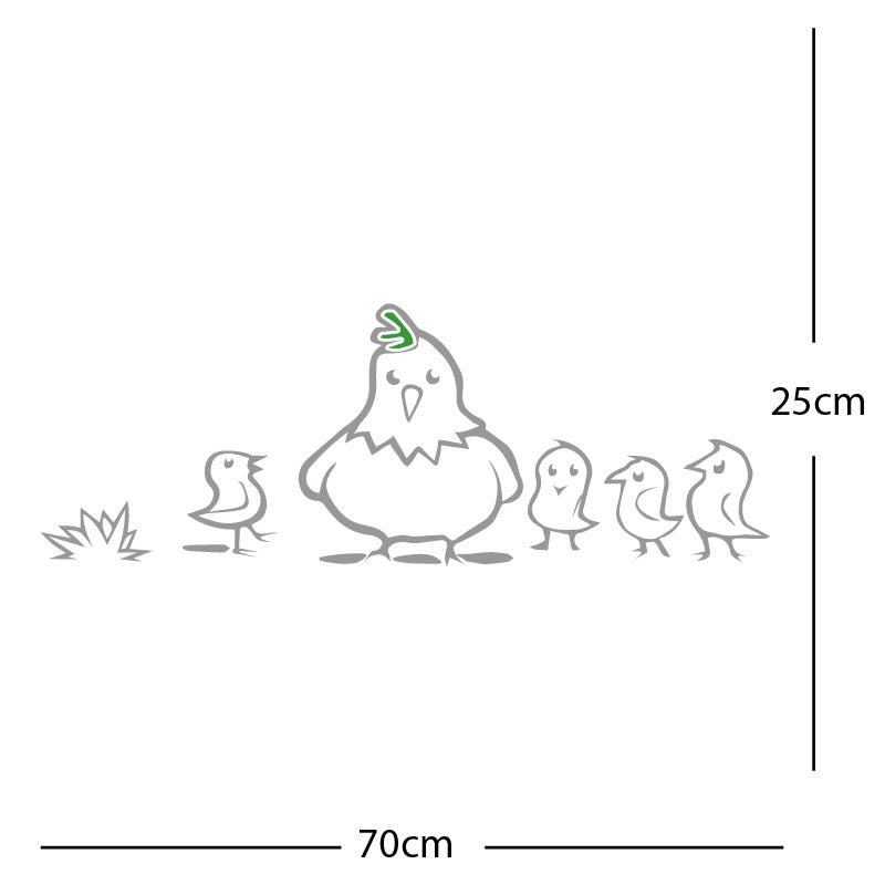 chicken and chicks wall sticker