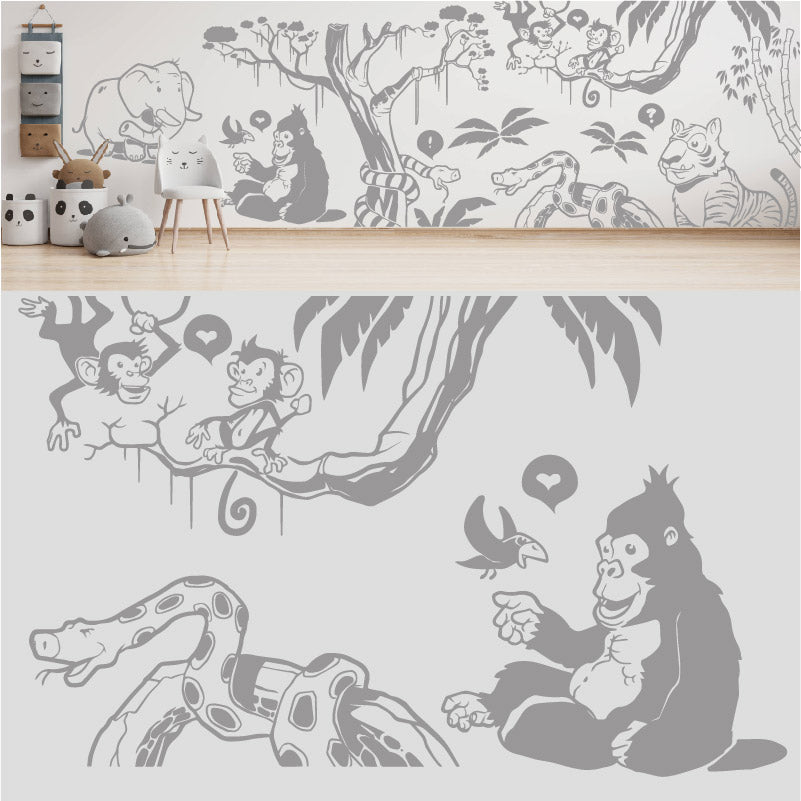 in the jungle complete wall mural wall sticker