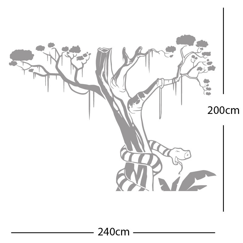 large tree with snake wall sticker