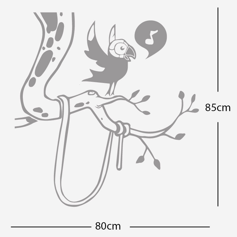 parrot in tree corner wall sticker