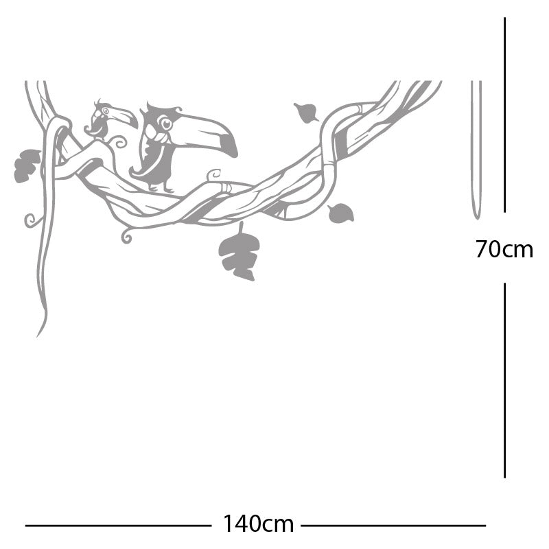 toucan in tree wall sticker