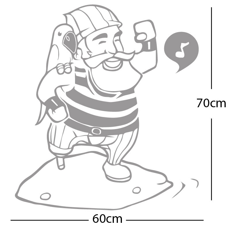 one legged pirate wall sticker
