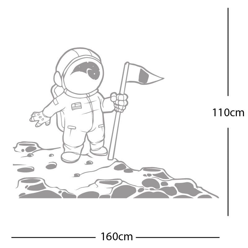 space man on the moon wall sticker