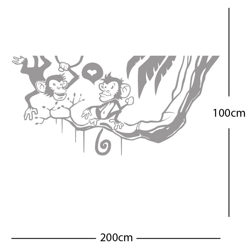 monkey in tree funny wall sticker