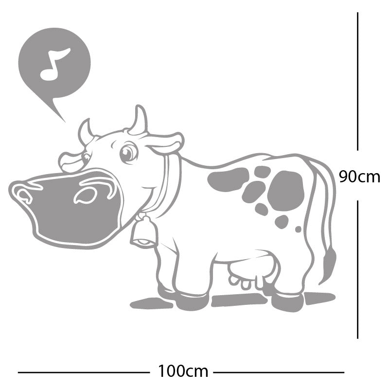 farmyard cow wall sticker