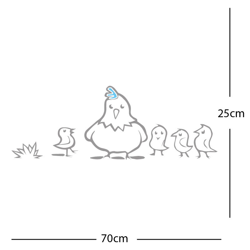 chicken and chicks wall sticker