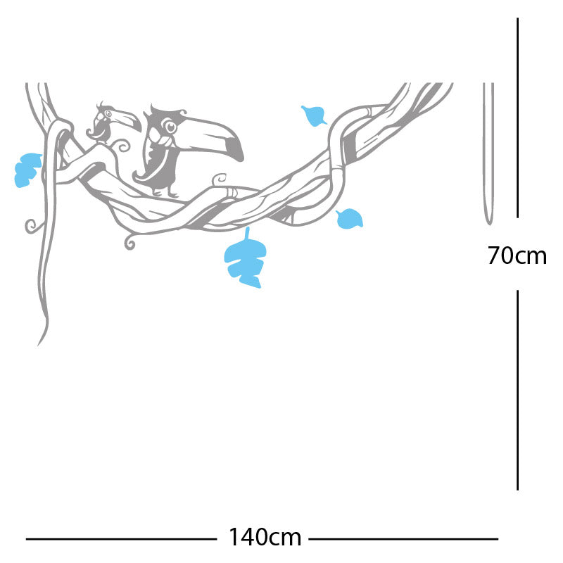 toucan in tree wall sticker