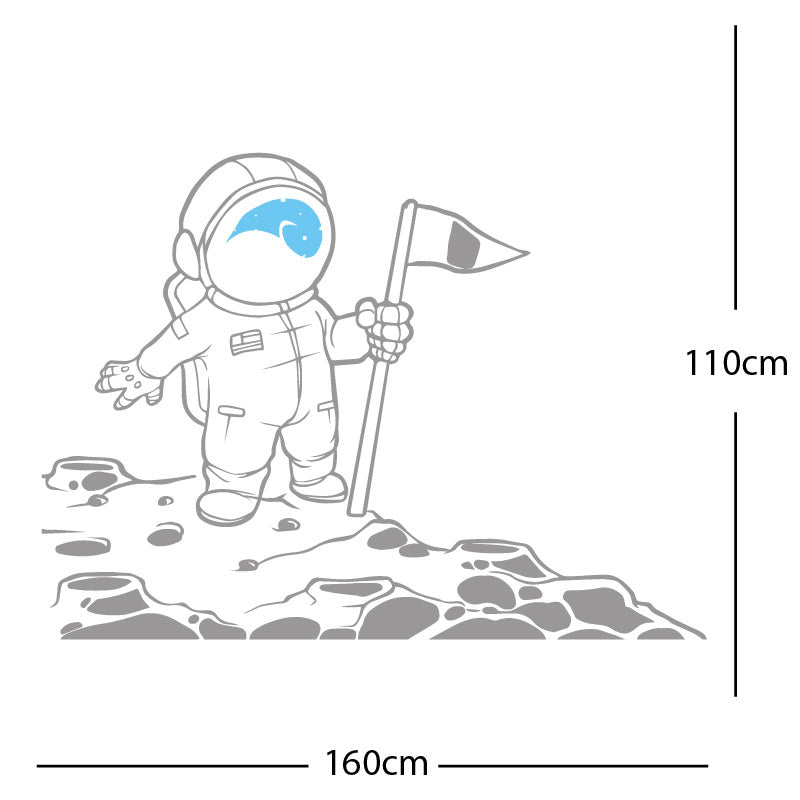 space man on the moon wall sticker