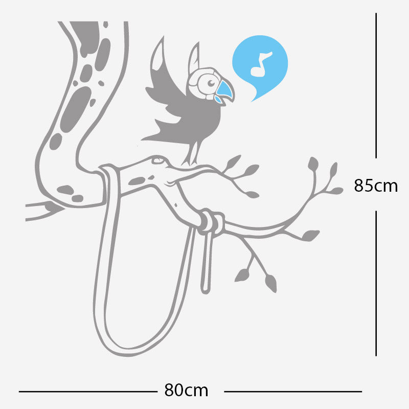parrot in tree corner wall sticker