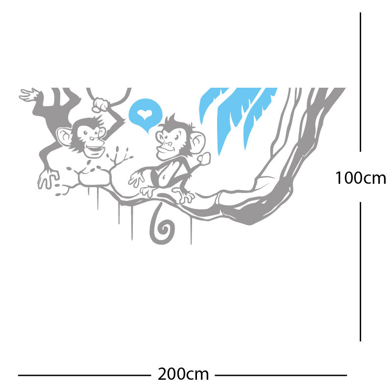monkey in tree funny wall sticker