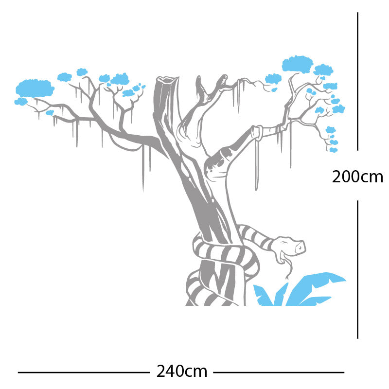 large tree with snake wall sticker