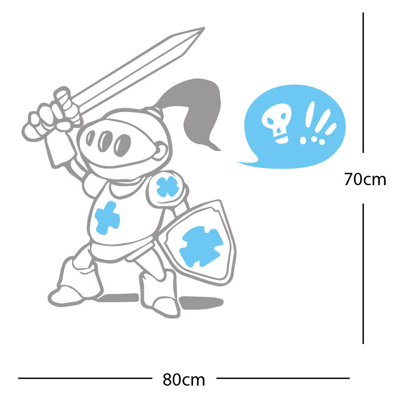 brave knight wall sticker