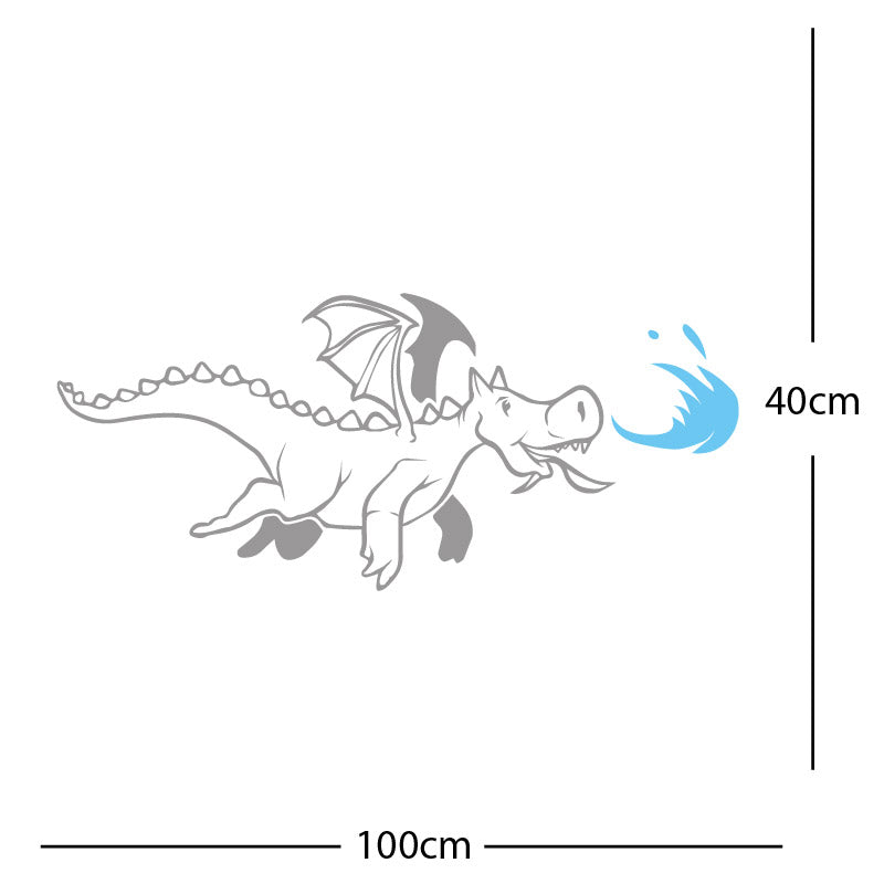 dragon with flames wall sticker