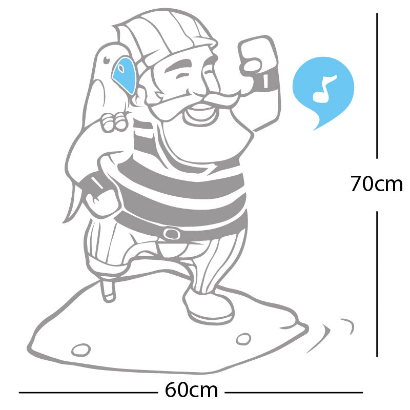 one legged pirate wall sticker