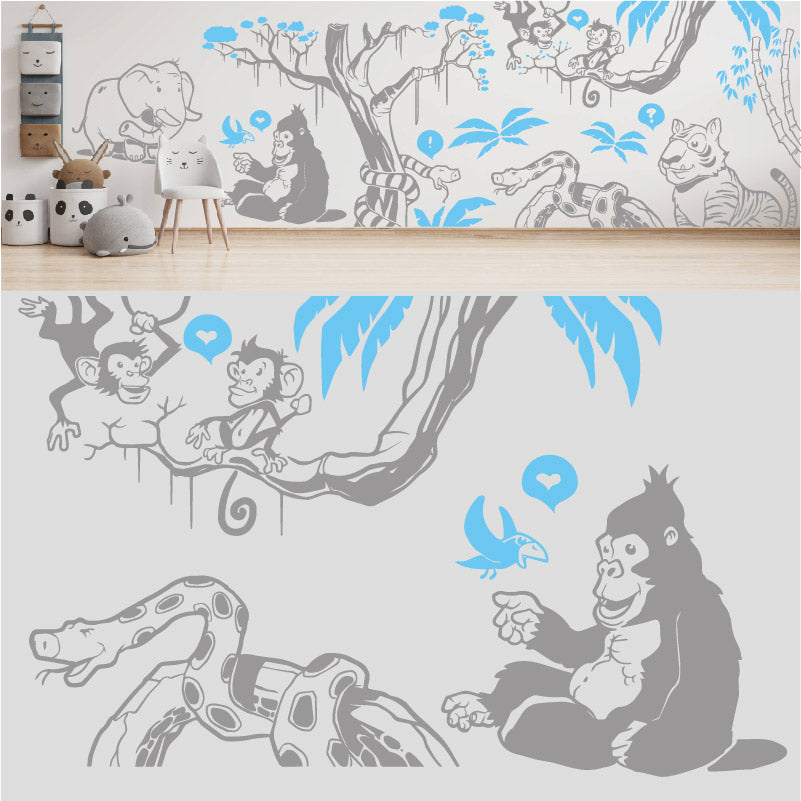 in the jungle complete wall mural wall sticker
