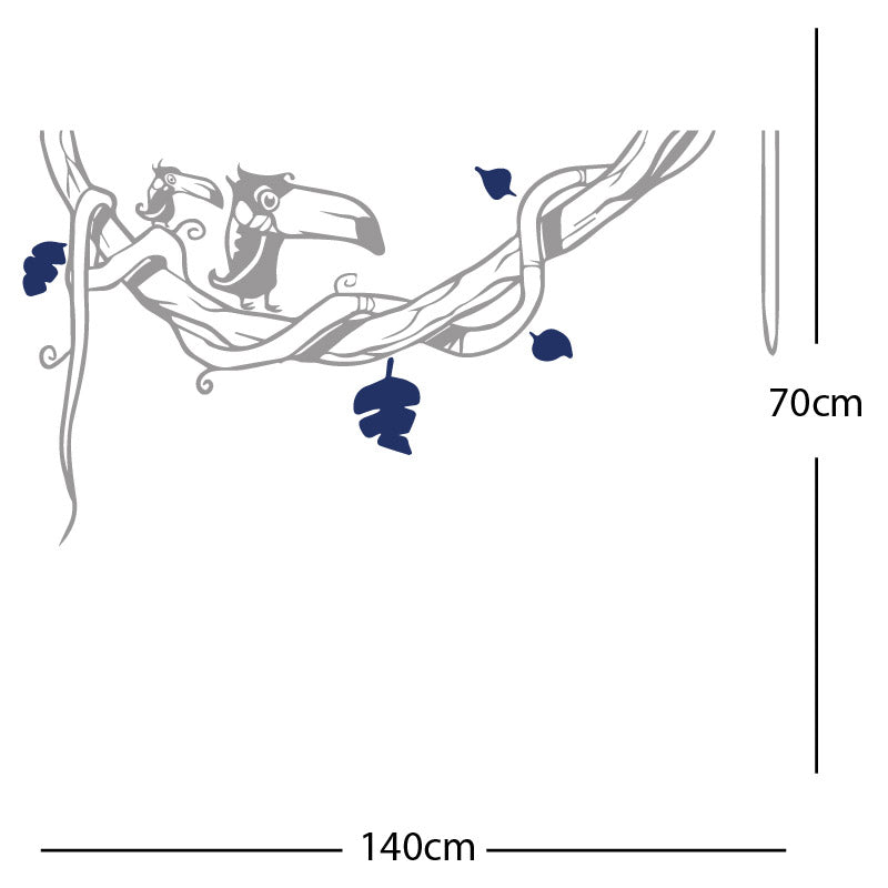 toucan in tree wall sticker