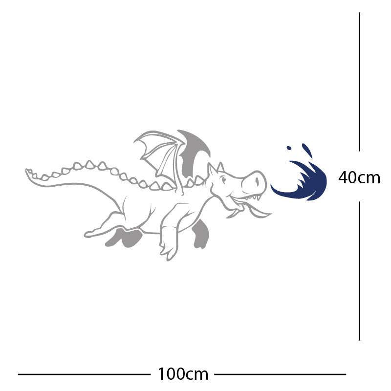 dragon with flames wall sticker