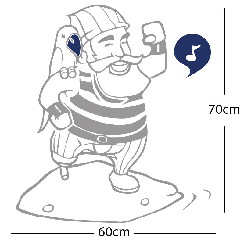one legged pirate wall sticker