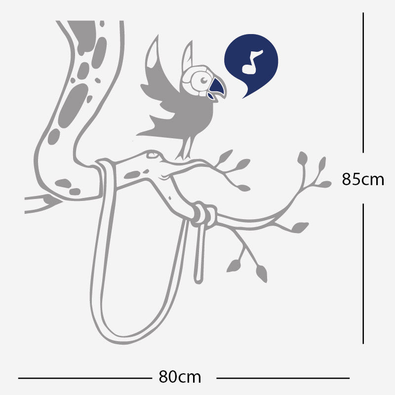 parrot in tree corner wall sticker