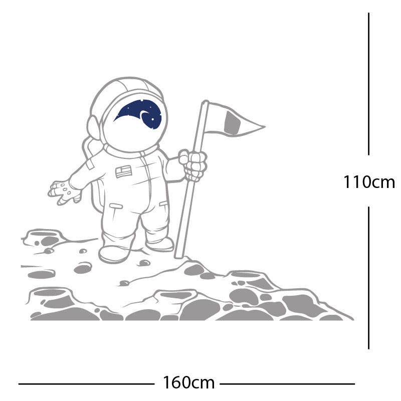 space man on the moon wall sticker