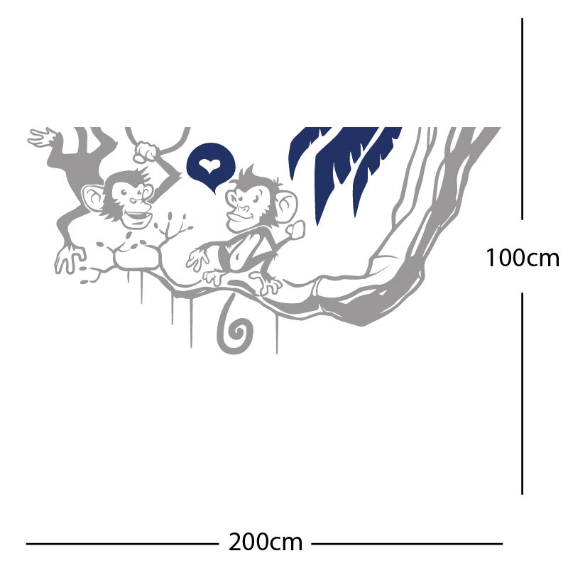 monkey in tree funny wall sticker