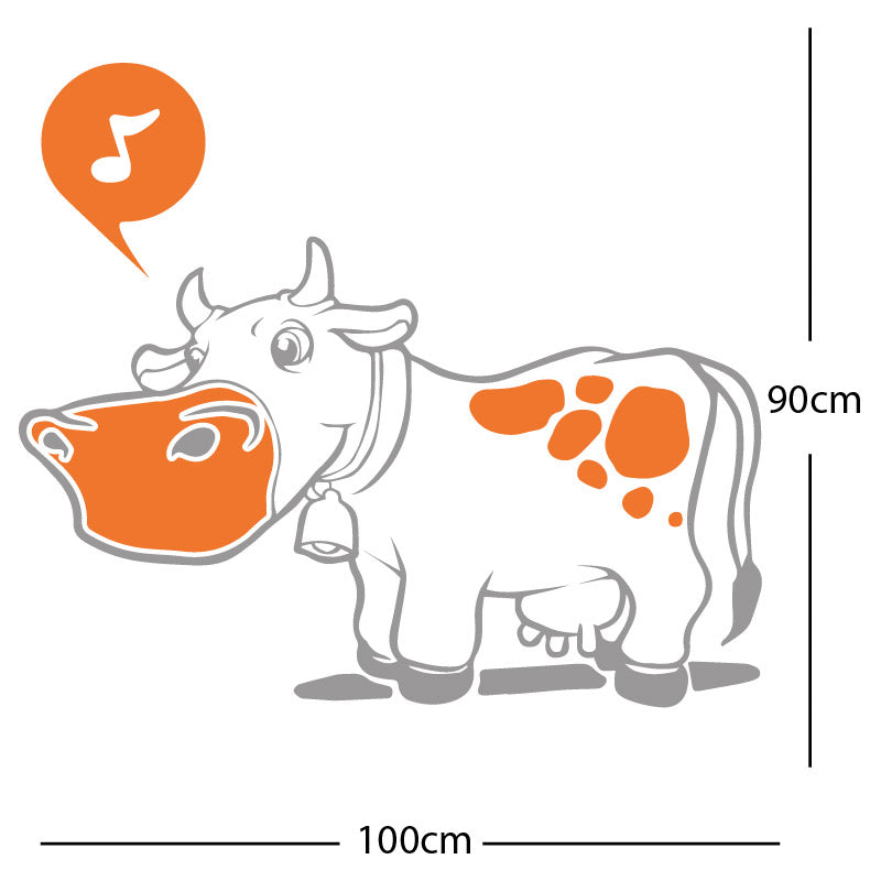 farmyard cow wall sticker