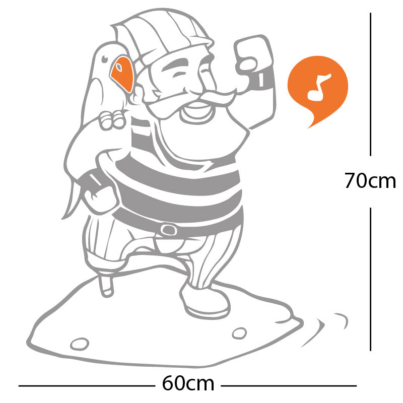 one legged pirate wall sticker