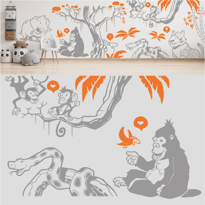 in the jungle complete wall mural wall sticker