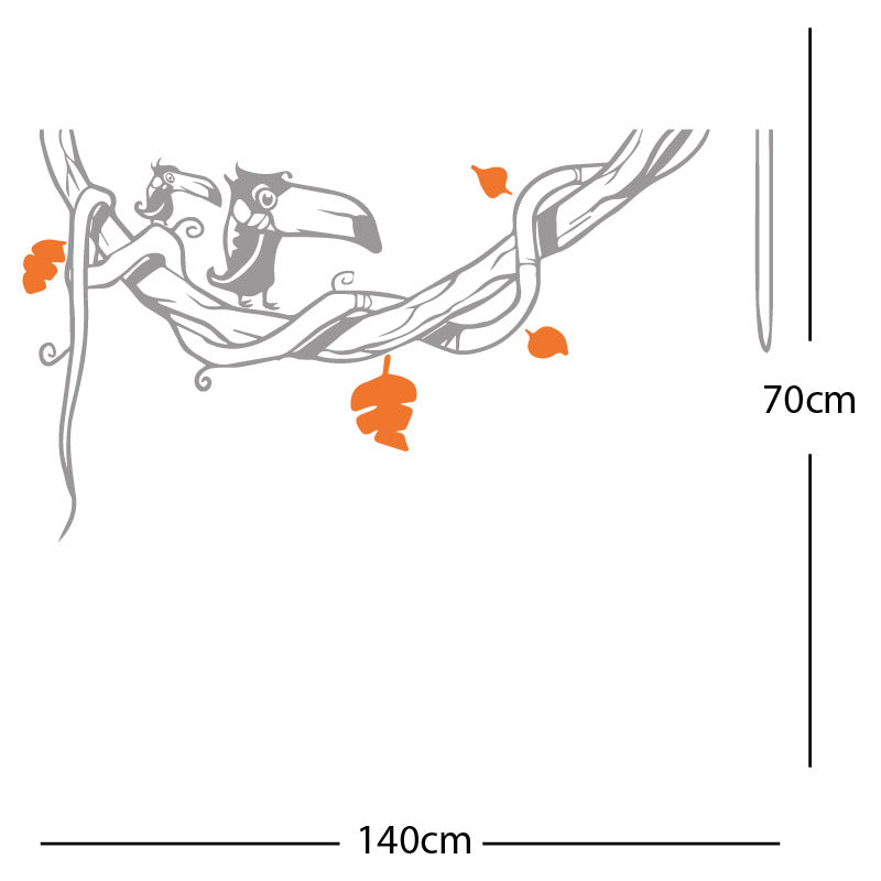 toucan in tree wall sticker
