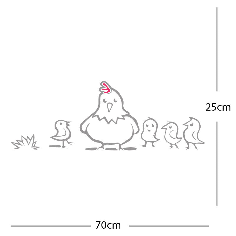 chicken and chicks wall sticker