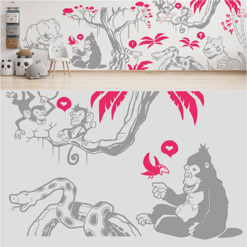 in the jungle complete wall mural wall sticker