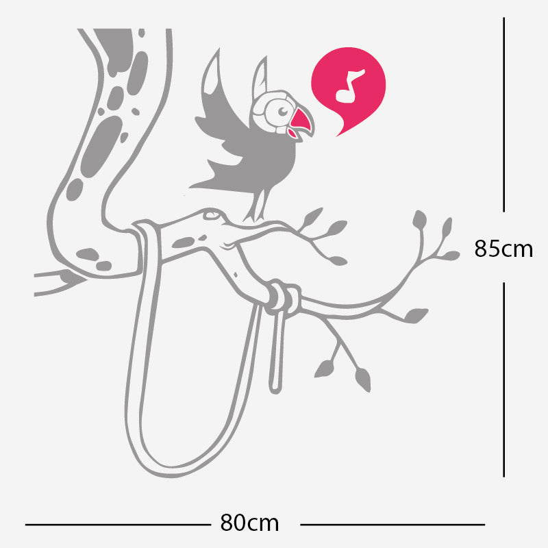 parrot in tree corner wall sticker