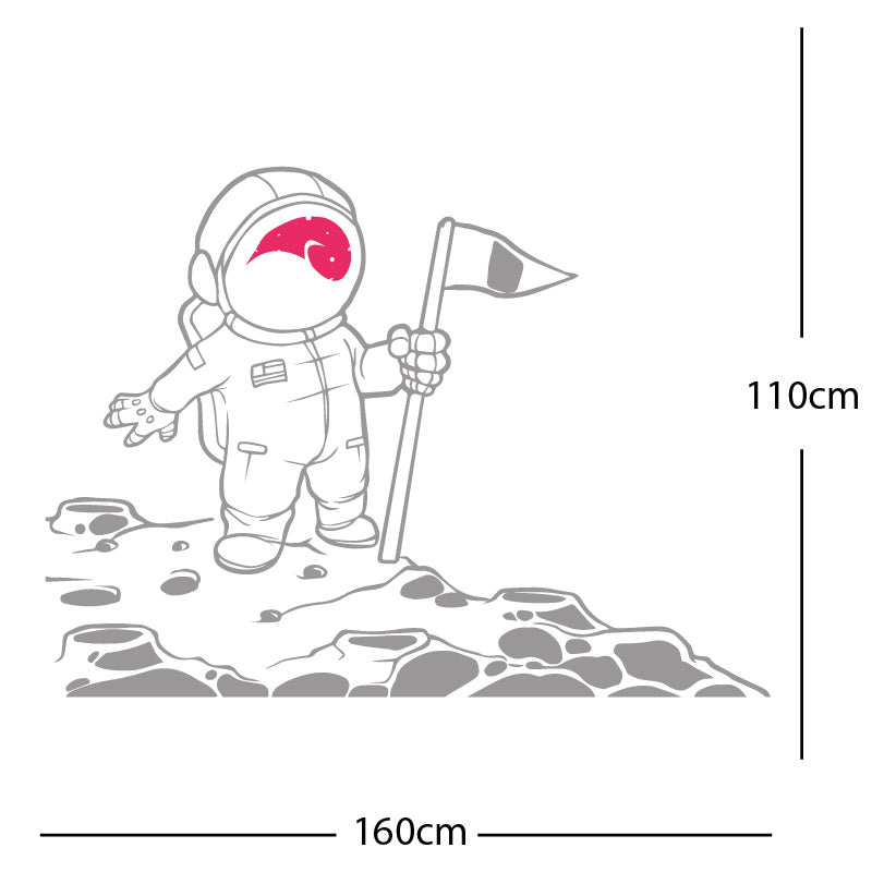 space man on the moon wall sticker