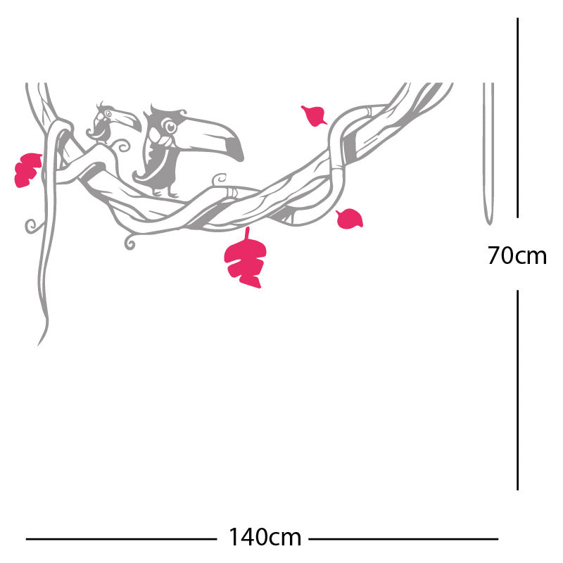 toucan in tree wall sticker