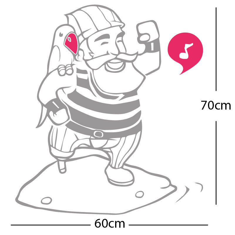 one legged pirate wall sticker