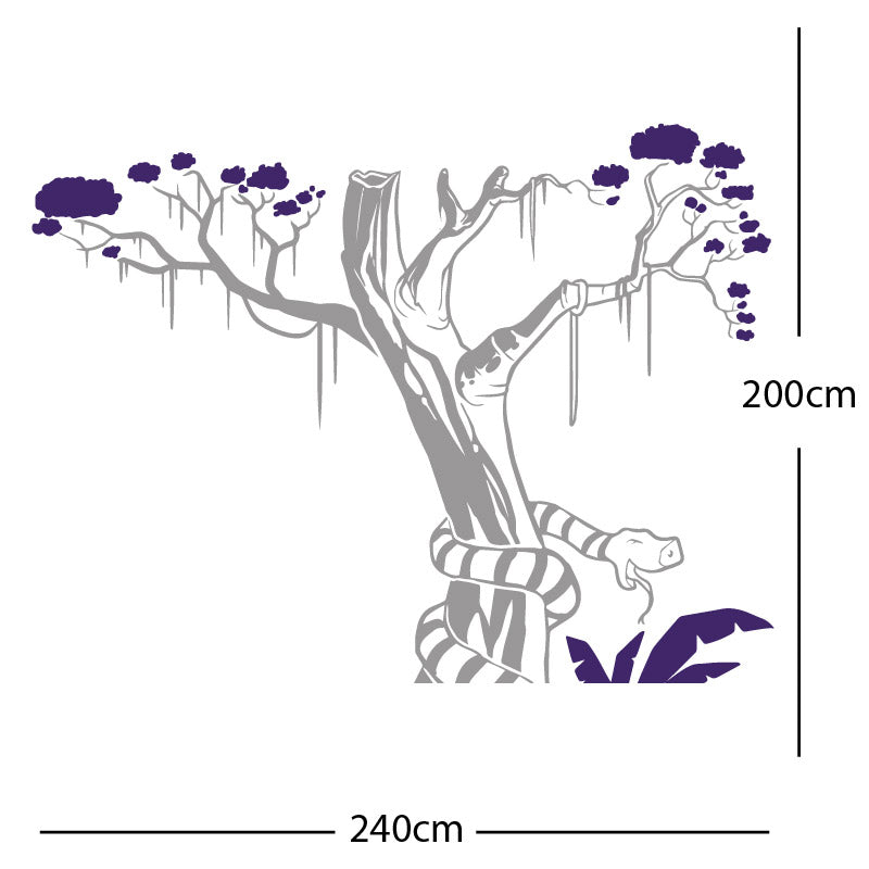 large tree with snake wall sticker