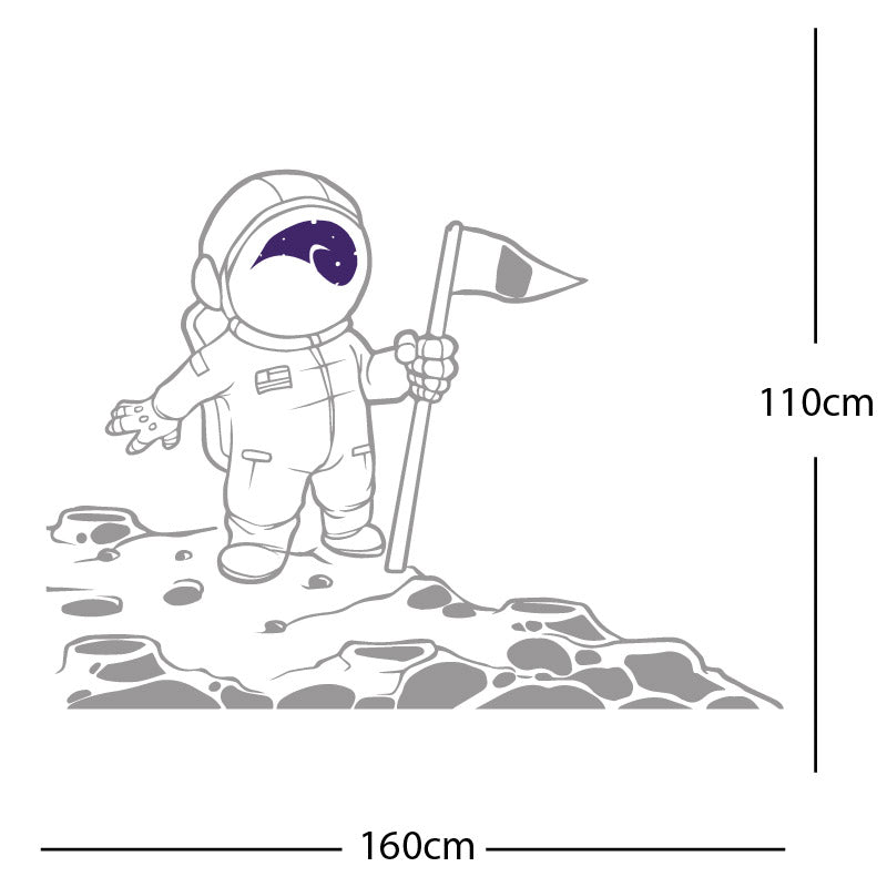 space man on the moon wall sticker