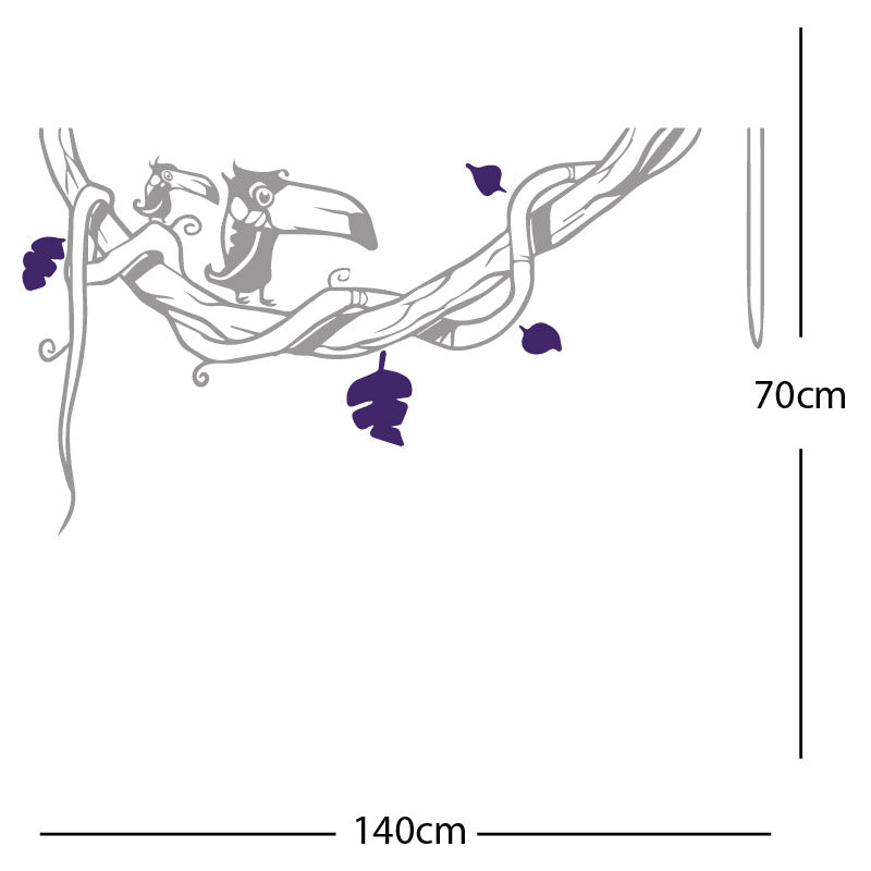 toucan in tree wall sticker