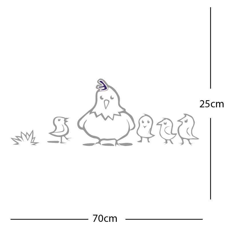 chicken and chicks wall sticker