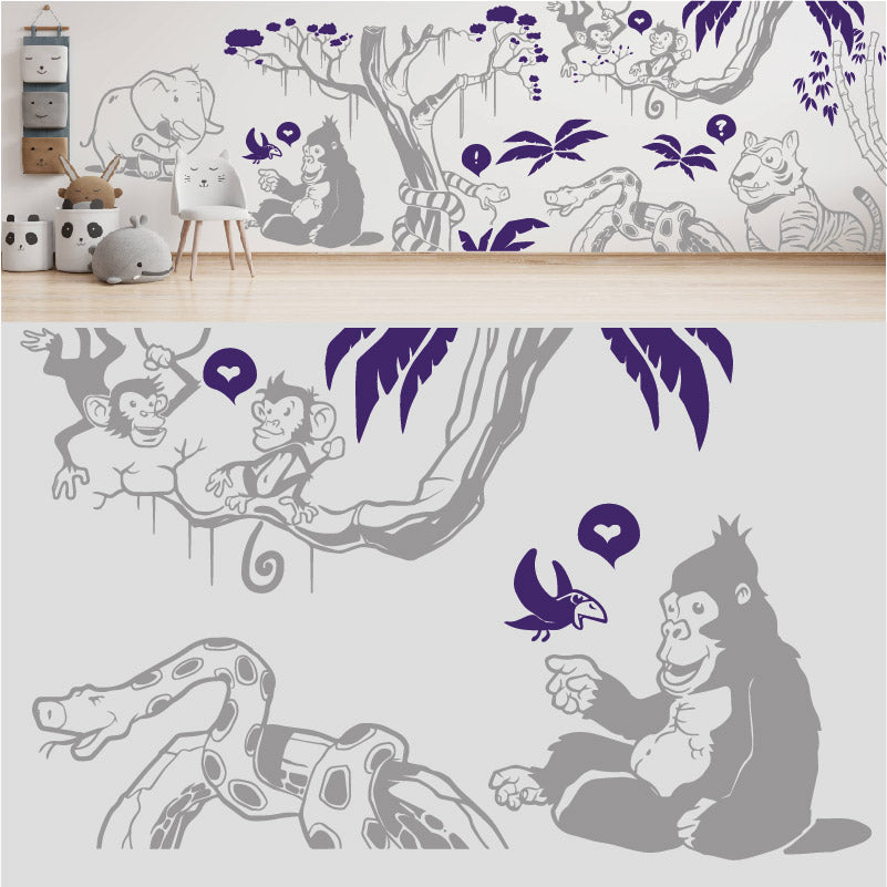 in the jungle complete wall mural wall sticker