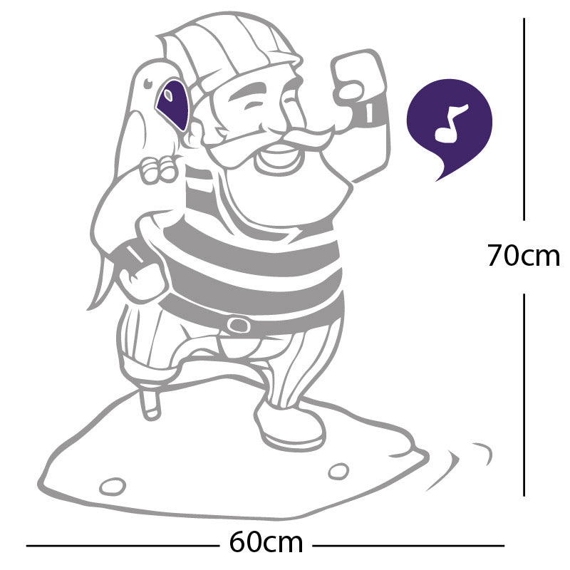 one legged pirate wall sticker
