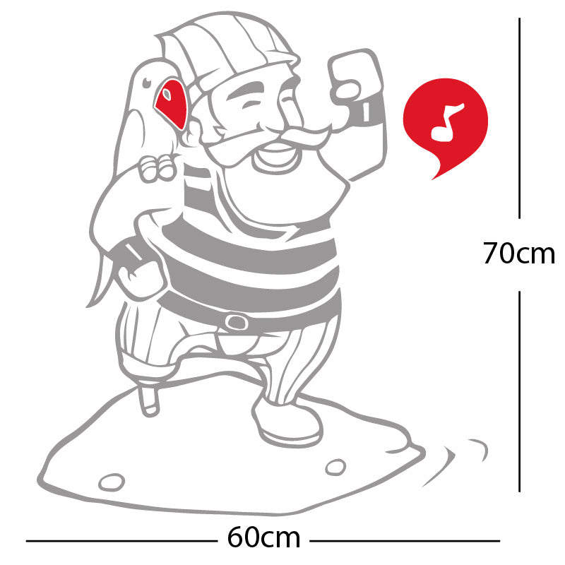 one legged pirate wall sticker