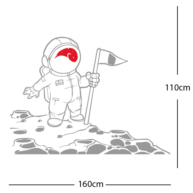 space man on the moon wall sticker