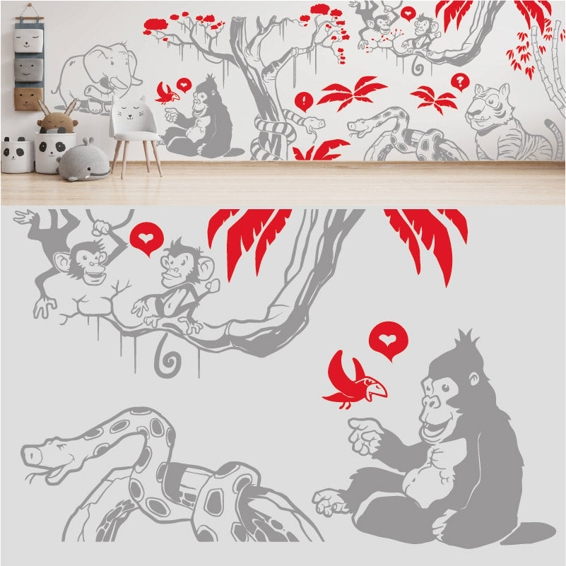 in the jungle complete wall mural wall sticker