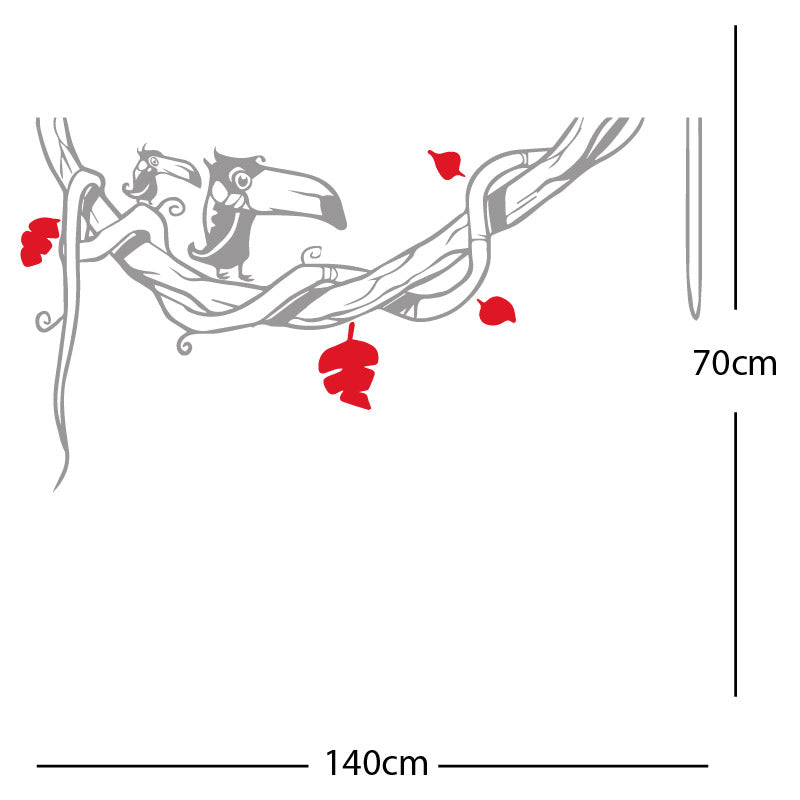 toucan in tree wall sticker
